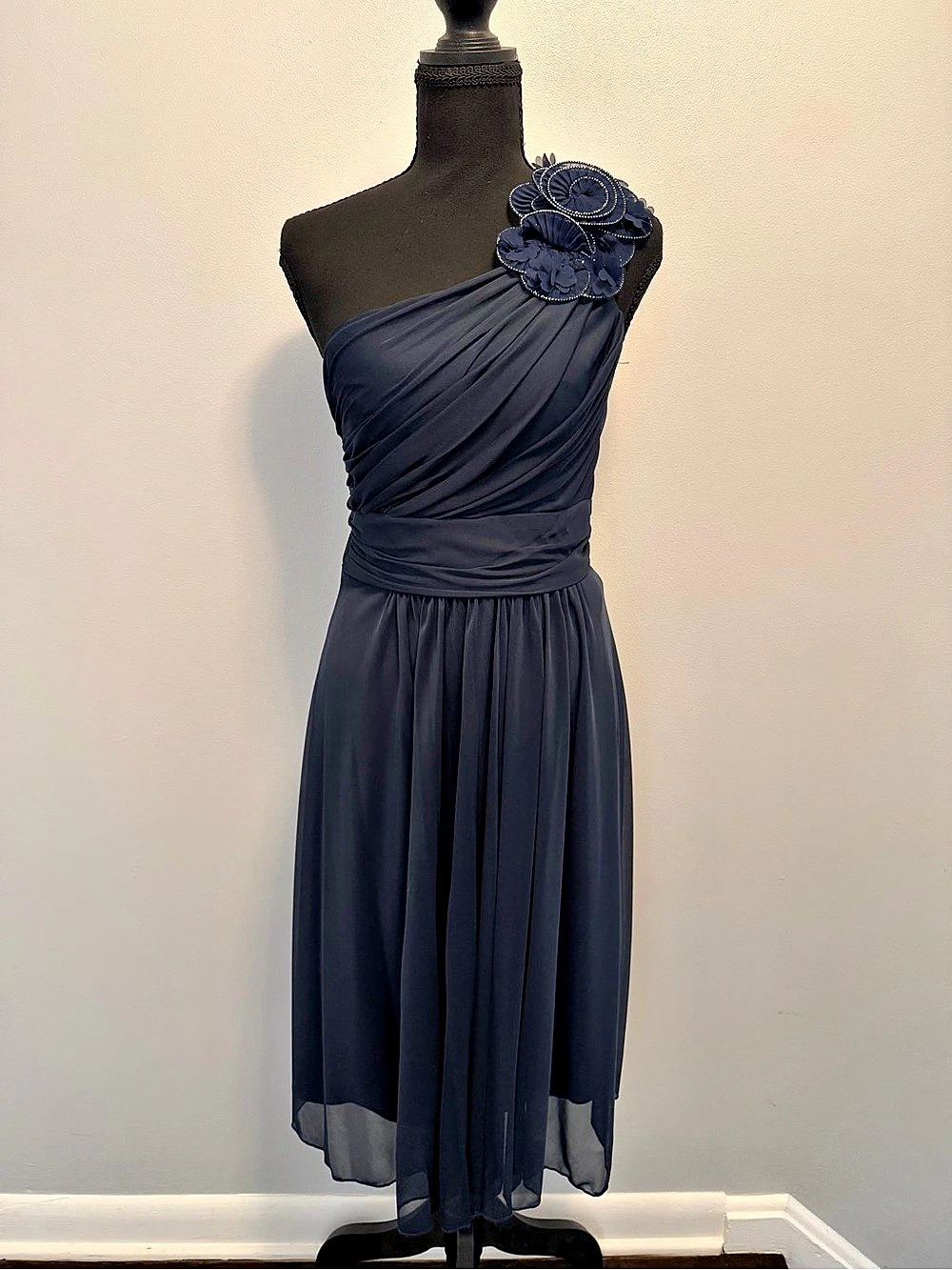 Dollar brand - One Shoulder Mini Dress in Navy Blue - Size Medium - Like New